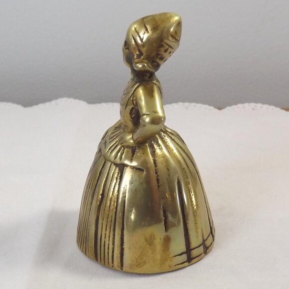 Brass Dutch Lady Table or Altar Bell - Picture 9 of 10